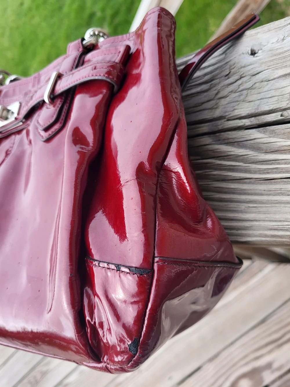 Coach Patent Leather Shoulder Bag in Deep Red - Picture 13 of 13